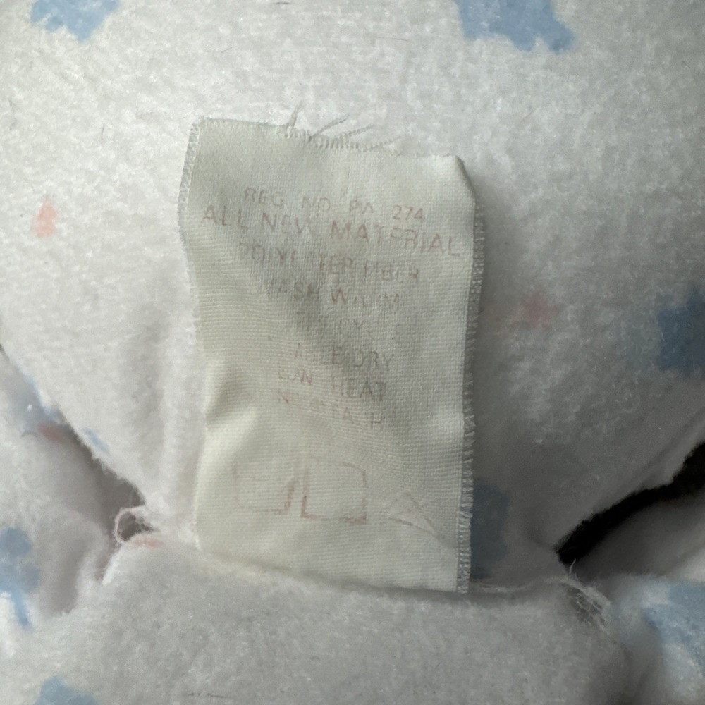 Vintage 1989 Fisher Price Slumber Babies Baby Doll White Blue Bear Print Plush - Picture 4 of 5